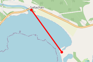 Map showing Salachan Beach