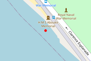 Map showing Southsea West Beach