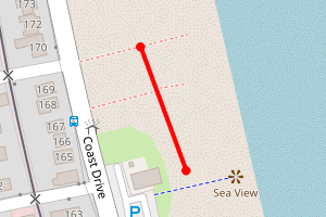 Map showing Lade Fort Beach