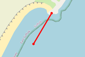 Map showing Bawdsey:East Lane South