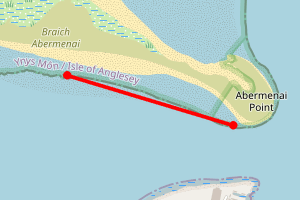 Map showing Newborough Spit