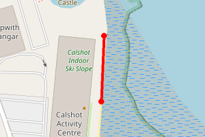 Map showing Calshot Beach