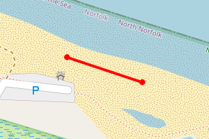 Map showing Cley Beach
