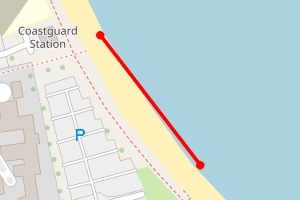 Map showing East Sands Beach