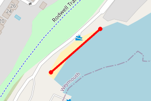 Map showing Sandsfoot Castle Beach