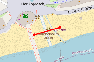 Map showing Bourne Stream
