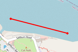 Map showing Saltburn East (Beck to the cliffs)