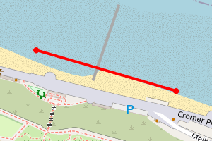 Map showing cromer beach