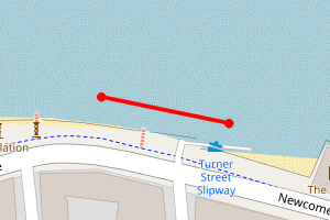 Map showing Redcar (from Regent Cinema towards Coatham Sands)