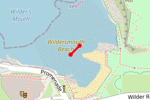 Map showing Ilfracombe, Wildersmouth beach