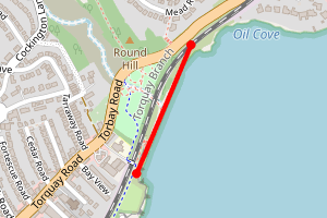 Map showing Hollicombe Beach