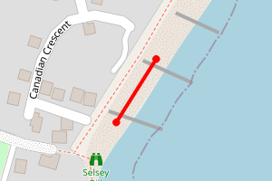 Map showing Canadian Crescent Selsey