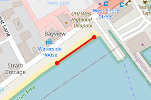 Map showing Ullapool West Shore Street