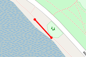 Map showing Weston Shore: Playground - Path