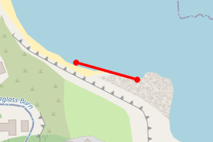 Map showing Dunglas beach
