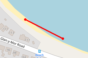 Map showing Penrhyn Bay beach, Colwyn Bay, North Wales