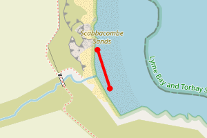 Map showing scabbacombe sands