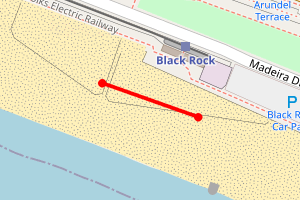 Map showing Brighton Nudist Beach