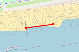 Map showing Beach Green, Shoreham Beach