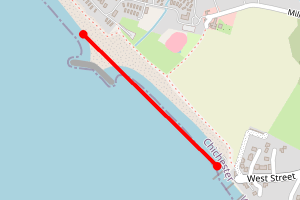 Map showing Medmerry Beach. Selsey