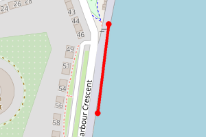 Map showing Harwich beach