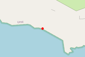 Map showing Hamar Beach, Unst