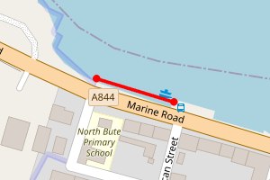Map showing Port Bannatyne (The section of shore in front of the Primary School).