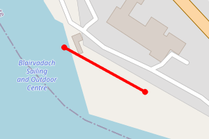 Map showing Blairvadach Beach