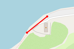 Map showing Lossiemouth West = 100m left of slip
