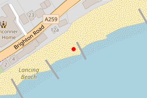 Map showing Splash Point Beach West