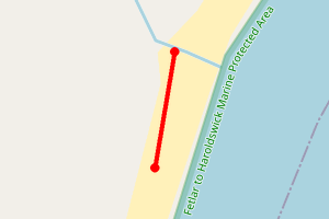 Map showing Tresta Beach, Fetlar