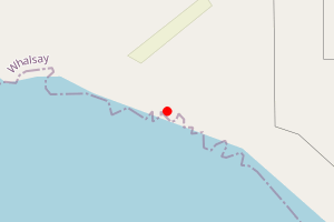 Map showing Sandwick Beach, Whalsay