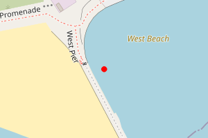 Map showing West Beach shore