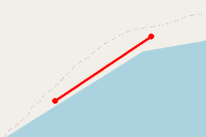 Map showing North Roe Beach