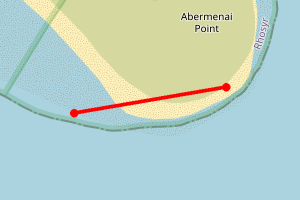 Map showing Abermenai Point