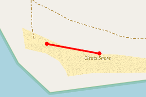 Map showing Cleats Shore, Isle of Arran
