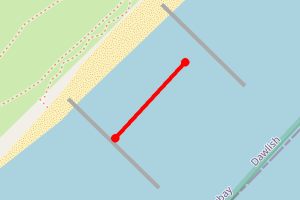 Map showing Dawlish Warren, groyne 5 to 6