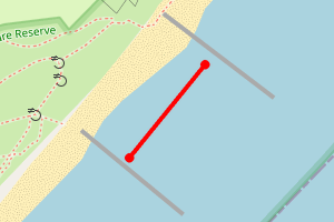Map showing Dawlish Warren, groyne 8 to 9