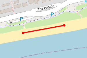 Map showing Pwllheli 1 (Victoria Parade)