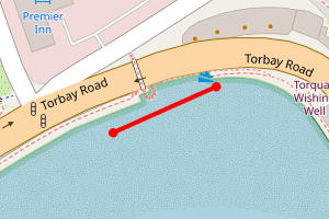 Map showing Torre Abbey Sands