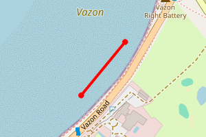 Map showing vazon north, south of vazon right battery