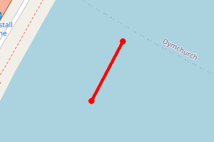 Map showing St Marys Bay Beach, Kent (Dunstall to Cobsden)