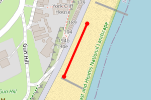 Map showing Southwold: sailors reading room
