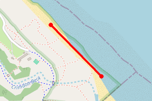 Map showing Crimdon beach