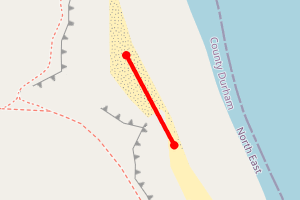 Map showing Easington Beach, Durham