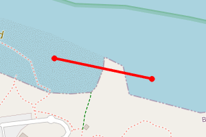 Map showing East Strand - White Rocks Beach