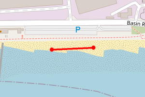 Map showing EDF Energy Beach 2