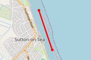 Map showing Sutton on Sea (south)