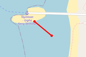 Map showing Tayinloan (South Beach)