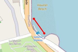 Map showing Havelet Bay South